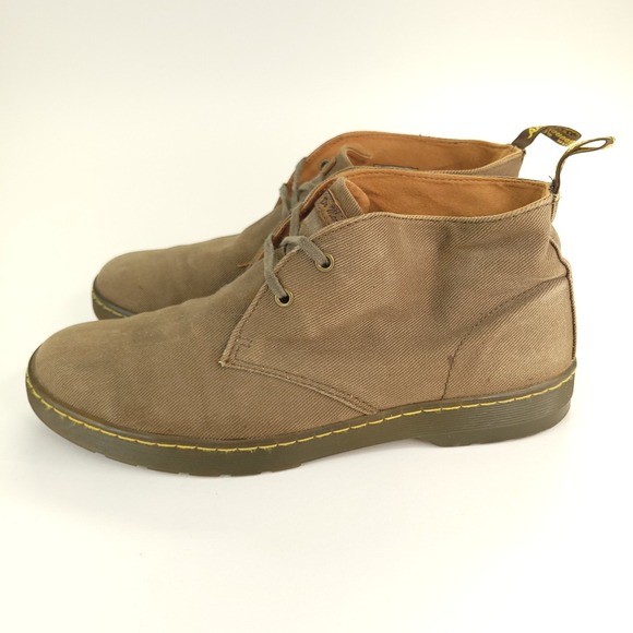 Dr Martens Mayport Boots Mens Size 12 Tan Suede Twill Canvas Desert Chukka - Picture 5 of 11